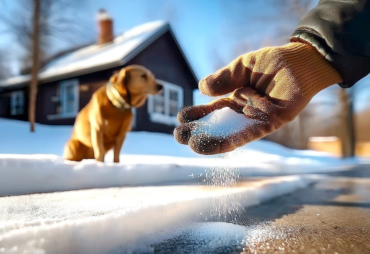 Snow Ice Melt Dog Driveway Sunny